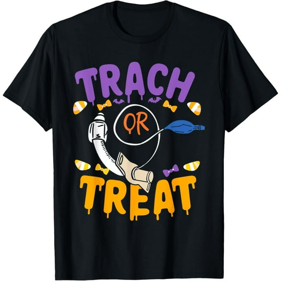 ICU RN Halloween Trach Or Treat funny T-Shirt