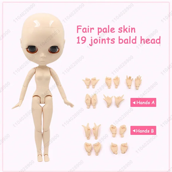 ICY DBS Blyth Doll 19 Joints 1/6 Body 30CM BJD Doll Body No Wig Bald Head No Make-up DIY Make Up Practice Costume Doll Gift