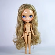 ICY DBS Blyth Doll 30cm BJD Colorful Hairstyle Doll, Pouting Lips Tan Skin Matte Face & Glossy Face with 19 Joints for Pose Play,4 Exchangeable Eye Colors Girls Christmas Gift