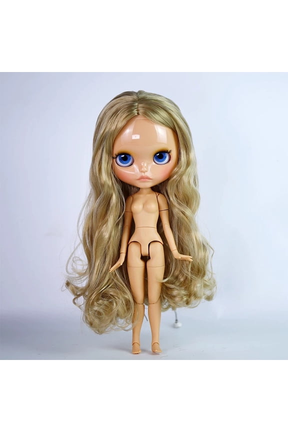 ICY DBS Blyth Doll 30cm BJD Colorful Hairstyle Doll, Pouting Lips Tan Skin Matte Face & Glossy Face with 19 Joints for Pose Play,4 Exchangeable Eye Colors Girls Christmas Gift
