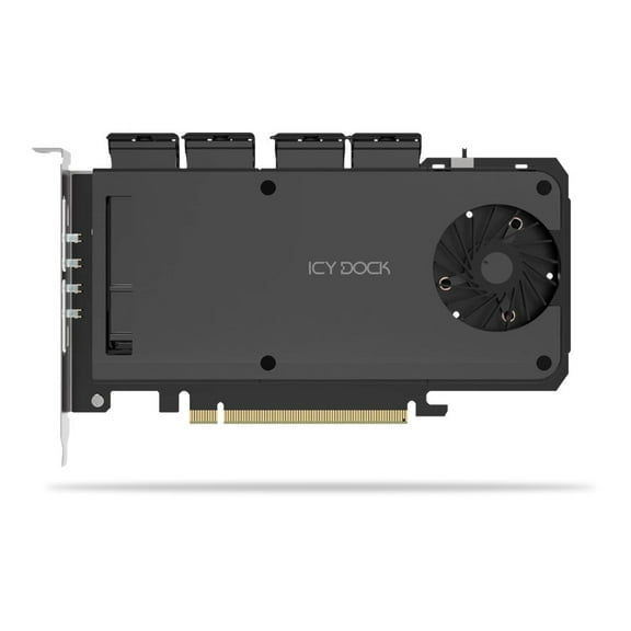 Icy Dock MB204MP1B Removable 4 Bay M.2 NVMe To PCIe X16 Mobile Rack PCIe 4.0