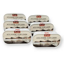 ICan Icelandic Cod Liver in Own Oil Flavor 115g | Wild Caught from Pure Icelandic Water |Rich in Omega 3 Fatty Acids and Vitamins A and D (Pack of 6)