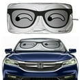 thumbnail image 1 of IClover Foldable Windshield Sun Shade Auto Car Jumbo Sunshade Visor with Cartoon Design [59"x33"] for Heat Block Wind Shield Screen UV Rays Full Protection, Trucks SUVs Vans Glasses, 1 of 8