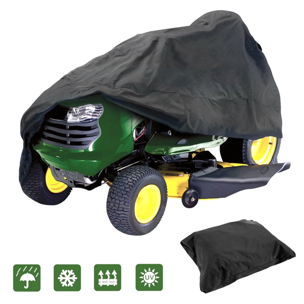 IClover Lawn Mower Cover,Waterproof Riding Mower Cover Heavy Duty Mildew Resistant UV Protection Tractor Covers Drawstring Universal Fits Decks 54 Storage
