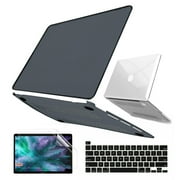 IClover New 2020 MacBook Pro 13.3" Case A2338 M1 A2251 A2289, Slim Hard PC Shell Laptop Cover & Keyboard Skin & Screen Protector Full Protection for Macbook Pro 13 Touch ID Touch Bar, Black