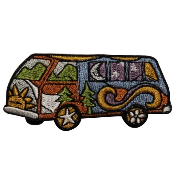 ID 0026 VW Van Peace Hippie Embroidered Iron On Applique Patch