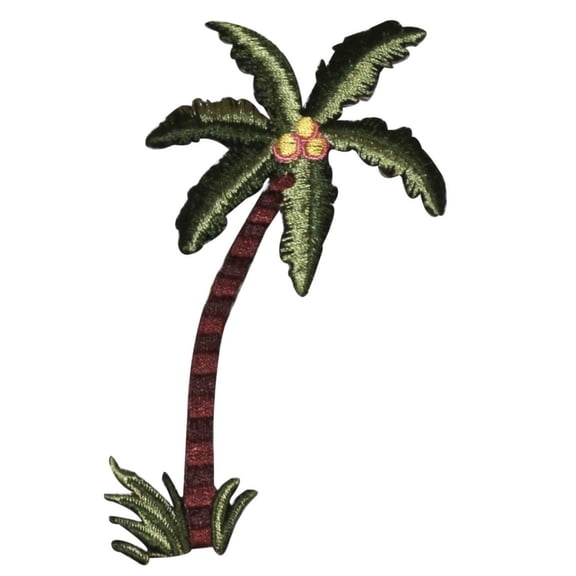 ID 0042 Tropical Palm Tree Embroidered Iron On Applique Patch