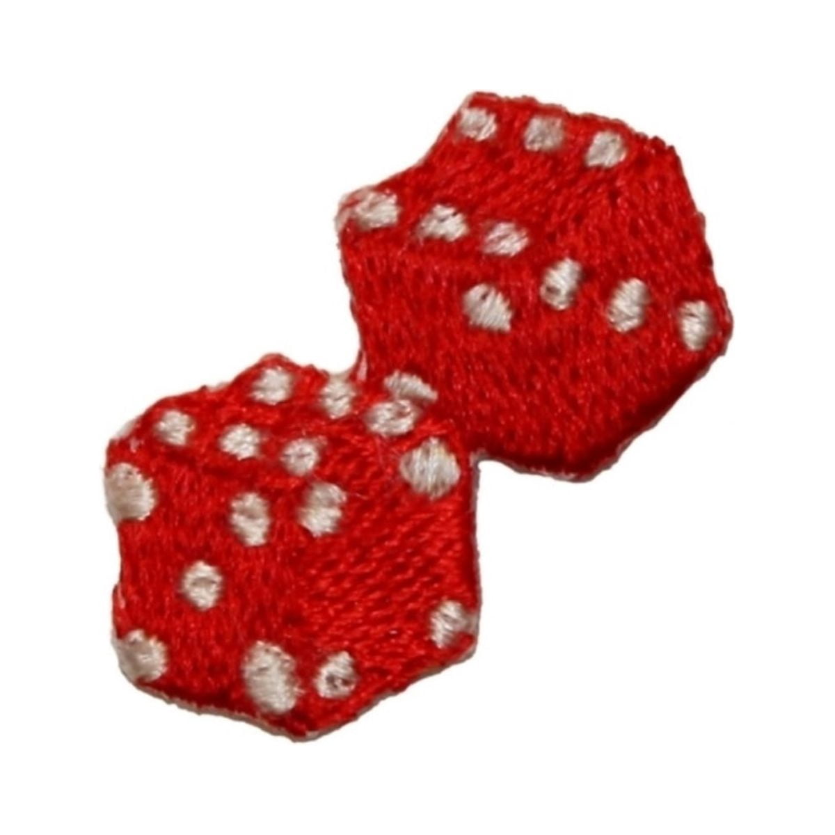 ID 0057B Pair of Red Dice Patch Gambling Casino Embroidered Iron On ...