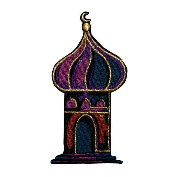 ID 0125 Desert Palace Tower Patch Middle East Embroidered Iron-On Applique