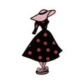 thumbnail image 1 of ID 0132 Polka Dot Dress Patch Mannequin Display Embroidered Iron On Applique, 1 of 1