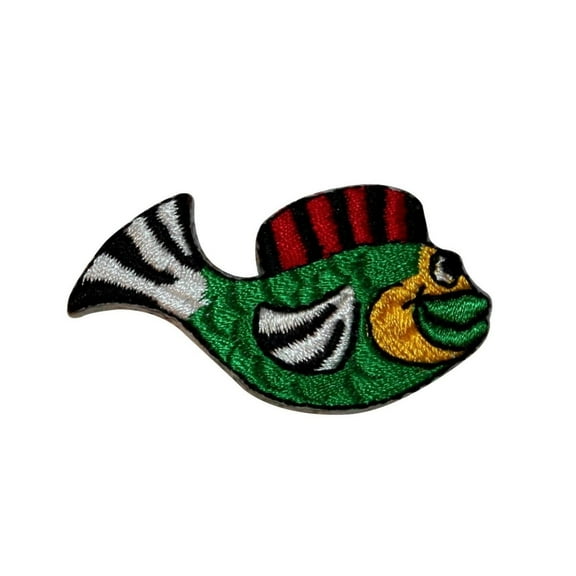 ID 0143 Happy Fish Patch Tropical Swimming Jumping Embroidered Iron On Applique