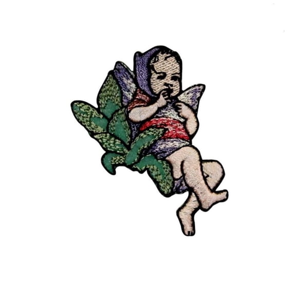 ID 0154 Baby Angel Patch Pixie Boy Girl Embroidered Iron On Badge Applique