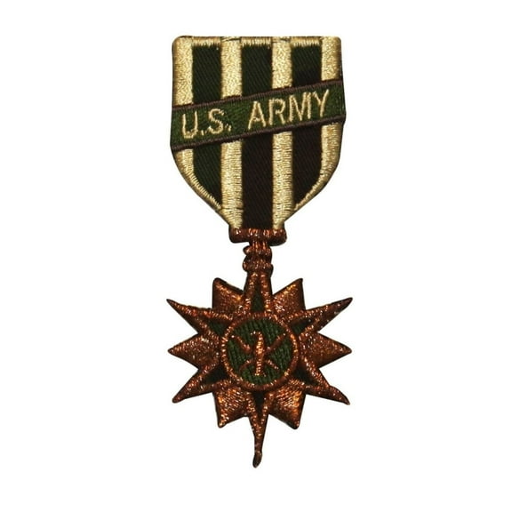ID 0170 US Army Bronze Star Patch Military Award Embroidered Iron On Applique