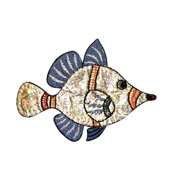 ID 0197 Tropical Fish Shiny Patch Ocean Sea Swimming DIY Iron On Applique