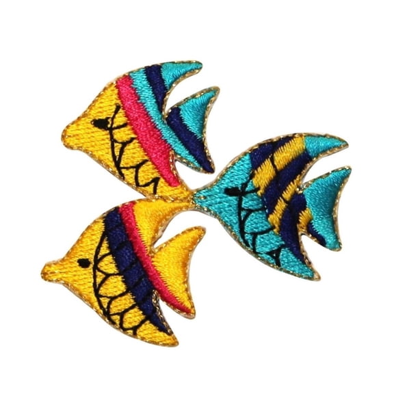 ID 0207 School of Fish Patch Trio Swimming Ocean DIY Iron On Applique