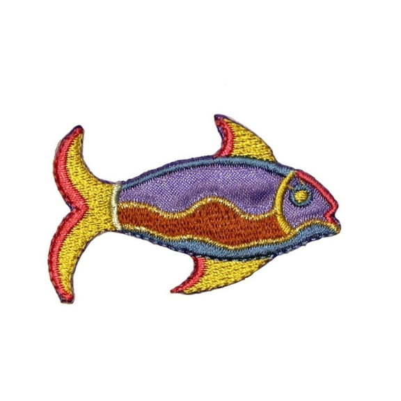 ID 0212 Tropical Blue Fin Jack Fish Patch Ocean Fishing Iron On Badge Applique