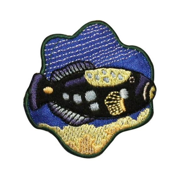 ID 0221 Tropical Puffer Fish Patch Sea Life Fishing DIY Iron On Badge Applique