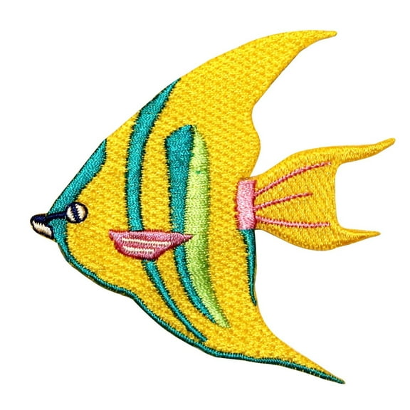 ID 0236 Tropical Angel Fish Fishing Iron On Applique Patch