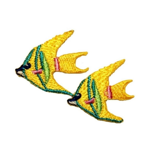 ID 0268B Angel Fish Swimming Patch Tropical Pet Emblem Iron On Applique