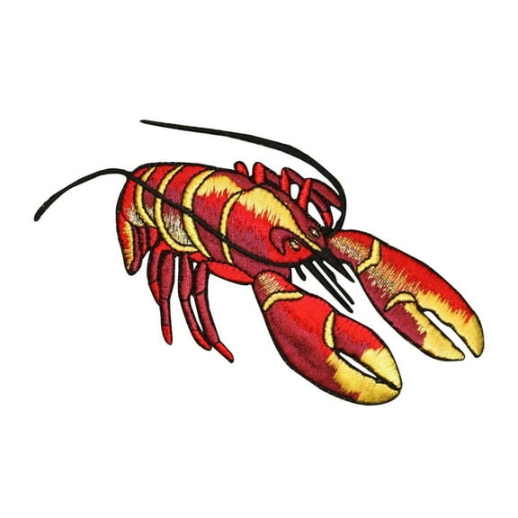 ID 0314 Red Lobster Patch Ocean Fishing Craft Embroidered Iron On Applique
