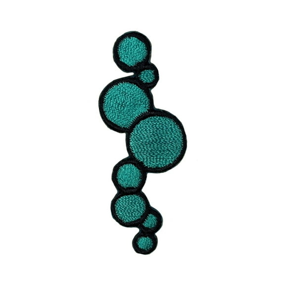 ID 0378 Bubble Chain Patch Under Water Aquarium DIY Embroidered Iron On Applique