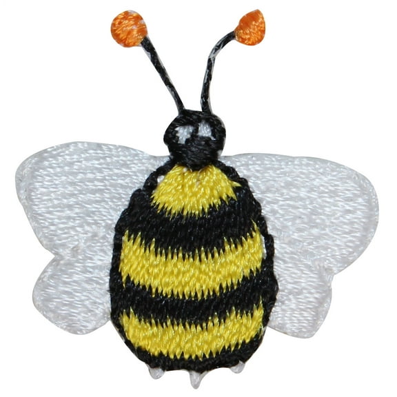 ID 0458 Lot of 3 Queen Bumble Bee Patch Bug Insect Embroidered Iron On Applique