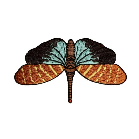 ID 0474C Moth Flying Patch Garden Insect Bug Embroidered Iron On Applique