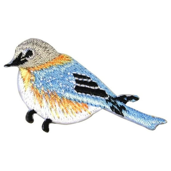ID 0525B Sparrow Bird Patch Thrush Finch Perching Embroidered Iron-On Applique