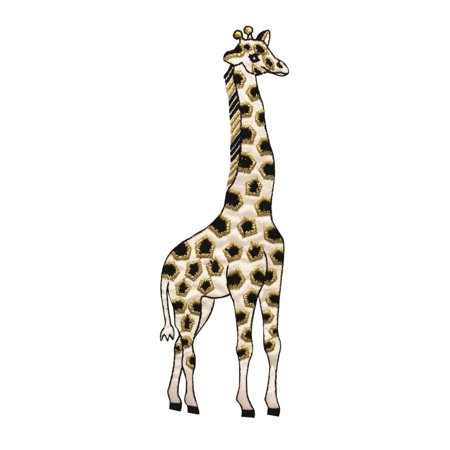 ID 0554z African Giraffe Patch Wild Animal Safari Embroidered Iron On Applique