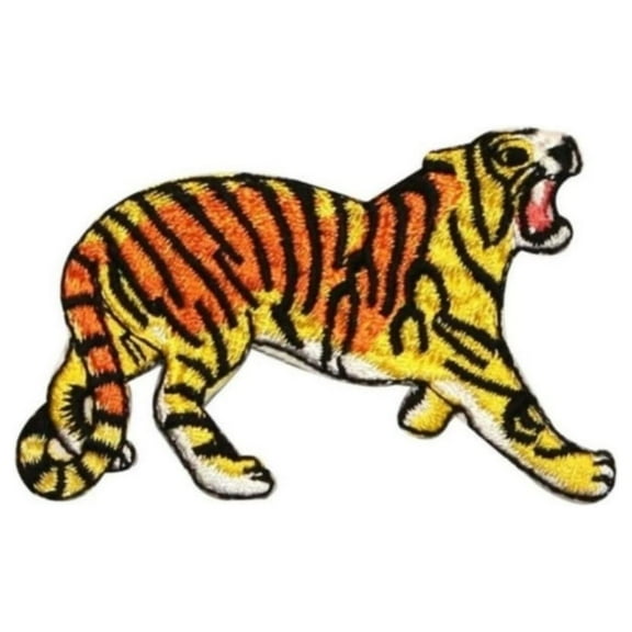 ID 0659B Circus Tiger Roaring Patch Bengal Zoo Cat Embroidered Iron On Applique