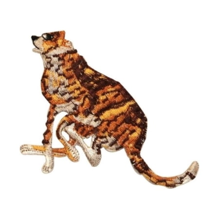 ID 0674A Cheetah Running Patch Hunting Zoo Safari Embroidered Iron On Applique