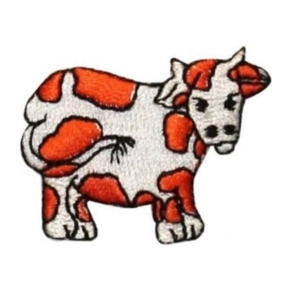ID 0710B Cartoon Cow Patch Farm Animal Livestock Embroidered Iron On Applique