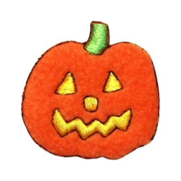ID 0811A Felt Jack O Lantern Patch Halloween Night Embroidered Iron On Applique