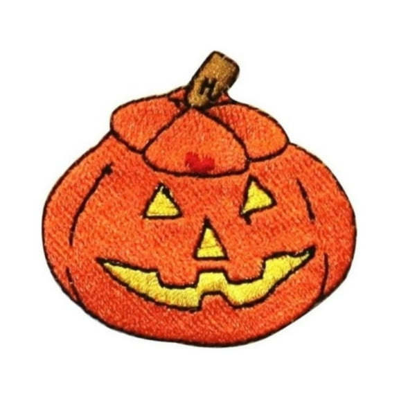 ID 0811B Happy Jack O Lantern Patch Halloween Night Embroidered Iron On Applique