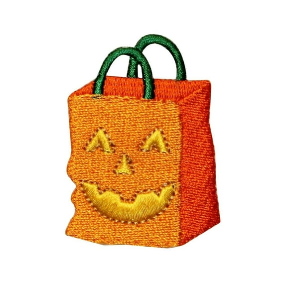 ID 0850 Candy Bag Patch Halloween Trick-or-Treat Embroidered Iron On Applique