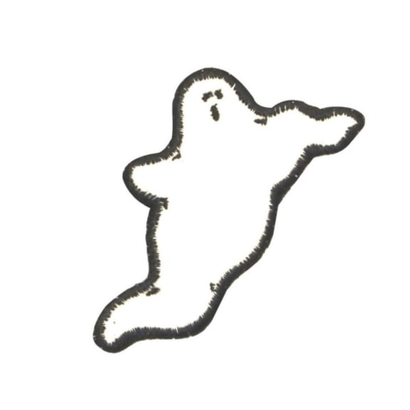 ID 0874B Floating Ghost Patch Halloween Spirit Embroidered Iron On Applique