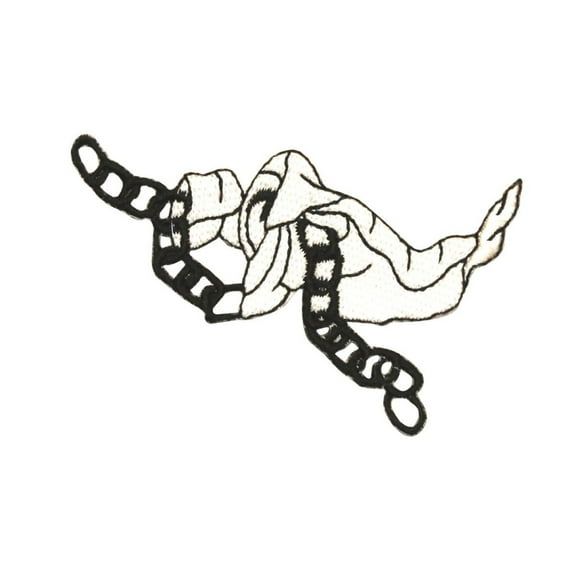 ID 0879 Ghost In Chains Patch Halloween Haunted Embroidered Iron On Applique