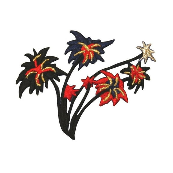 ID 1023 Firework Explosion Patch 4th of July Rocket Embroidered Iron On Applique