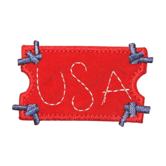 ID 1075B USA Ticket Craft Patch American Patriotic Embroidered Iron On Applique
