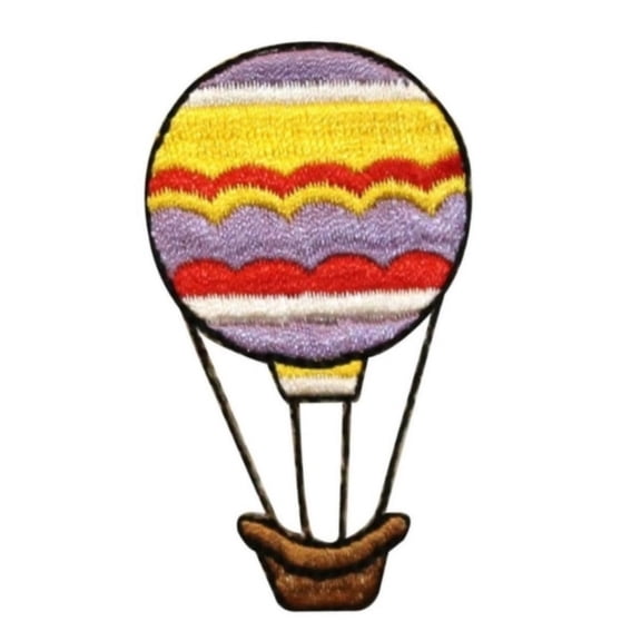 ID 1101B Hot Air Balloon Patch Festival Ride Basket Embroidered Iron On Applique