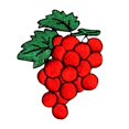 thumbnail image 1 of ID 1170 Bunch of Red Grapes Patch Fruit Vine Food Embroidered Iron On Applique, 1 of 1