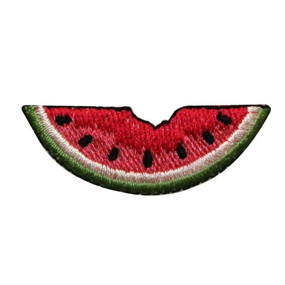 ID 1194 Watermelon Slice With Bite Patch Summer Fun Embroidered Iron On Applique