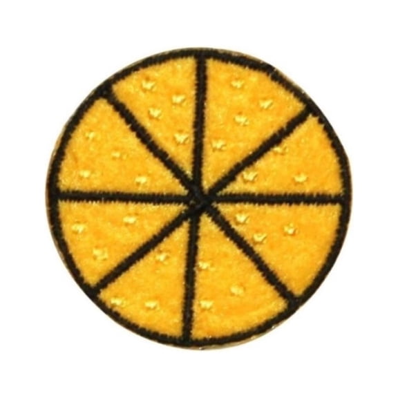 ID 1213A Felt Lemon Slice Patch Summer Lemonade Embroidered Iron On Applique