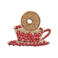 thumbnail image 1 of ID 1272 Fancy Tea Cup And Cookie Patch Coffee Donut Embroidered Iron On Applique, 1 of 1