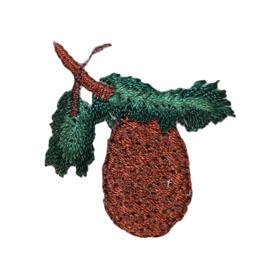 ID 1423B Pine Tree With Cone Patch Festive Branch Embroidered Iron On Applique