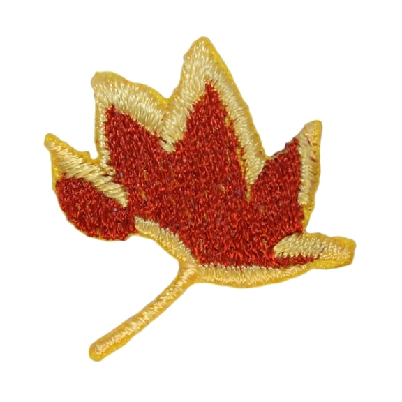 ID 1430 Lot of 3 Tiny Fall Leaf Patches Autumn Tree Embroidered Iron On Applique