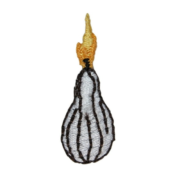 ID 1431 Lot of 3 Tiny Pumpkin Candle Patches Fall Embroidered Iron On Applique