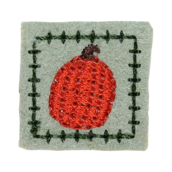 ID 1434 Lot of 3 Pumpkin Badge Patch Halloween Tag Embroidered Iron On Applique