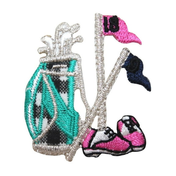 ID 1521 Ladies Club Bag Patch Pink Shoes 18th Flag Embroidered Iron On Applique