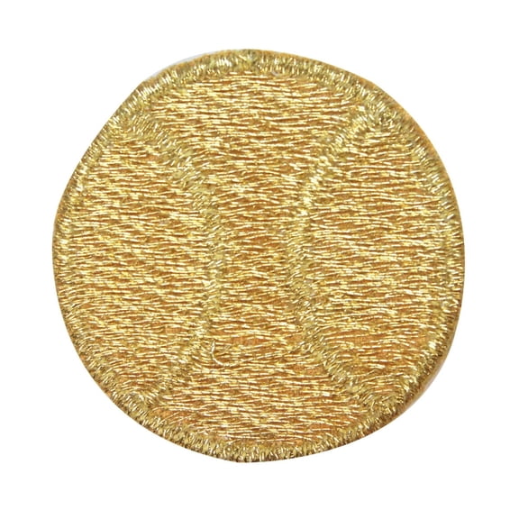 ID 1575 Gold Tennis Ball Patch Sports Equipment Embroidered Iron On Applique